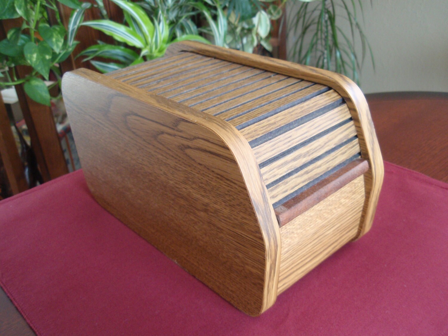 Roll Top Wood Box for Storage Office Den Home décor L1359 Haute Juice