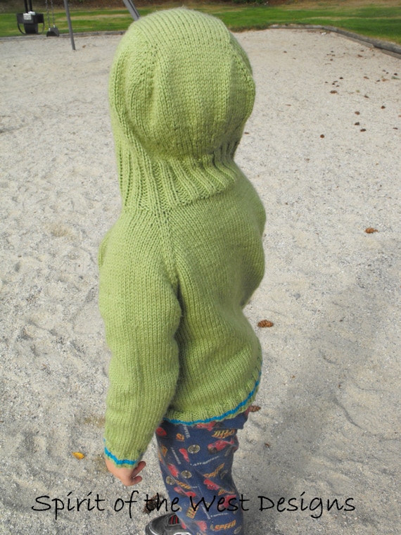 Knitting Pattern Hoodie Top Down Hooded Sweater Kangaroo ...