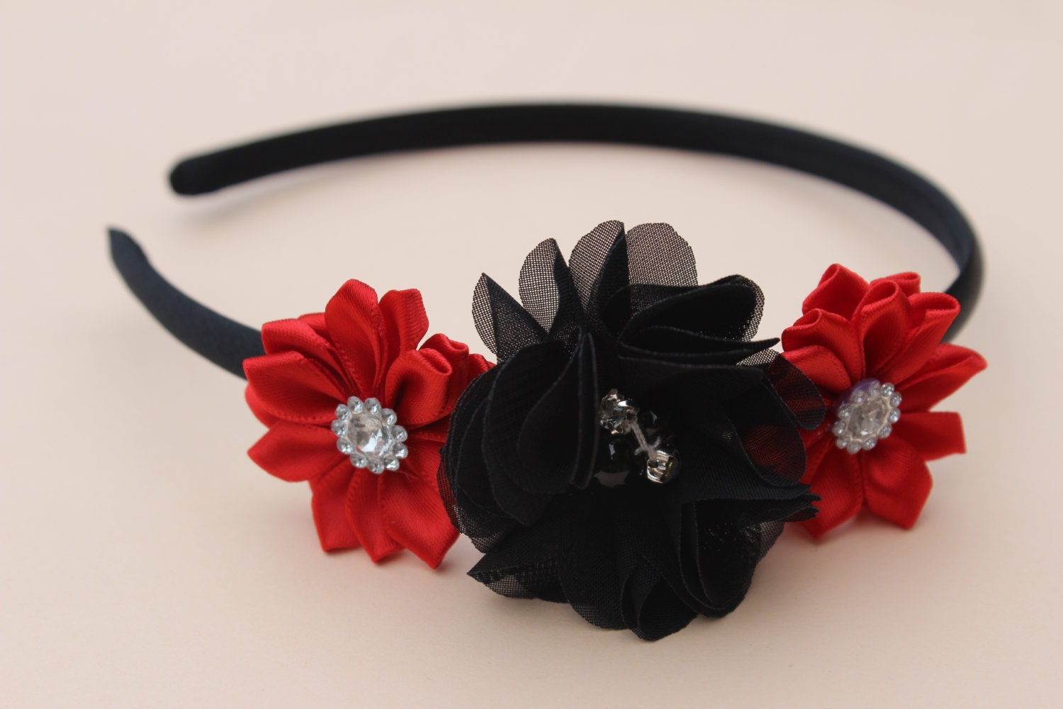 black red headband