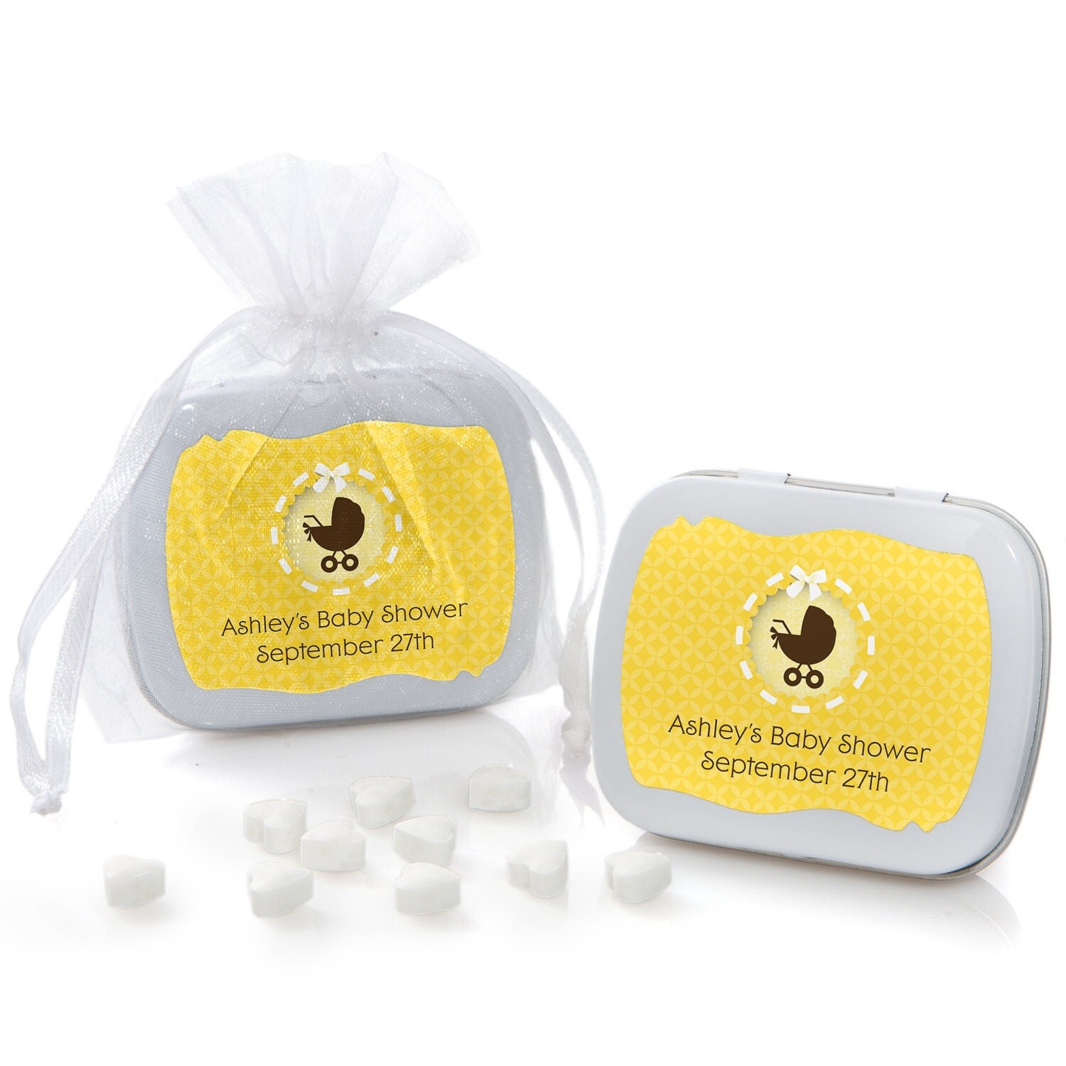 Neutral Carriage Mint Tin Party Favors Custom Party Favors