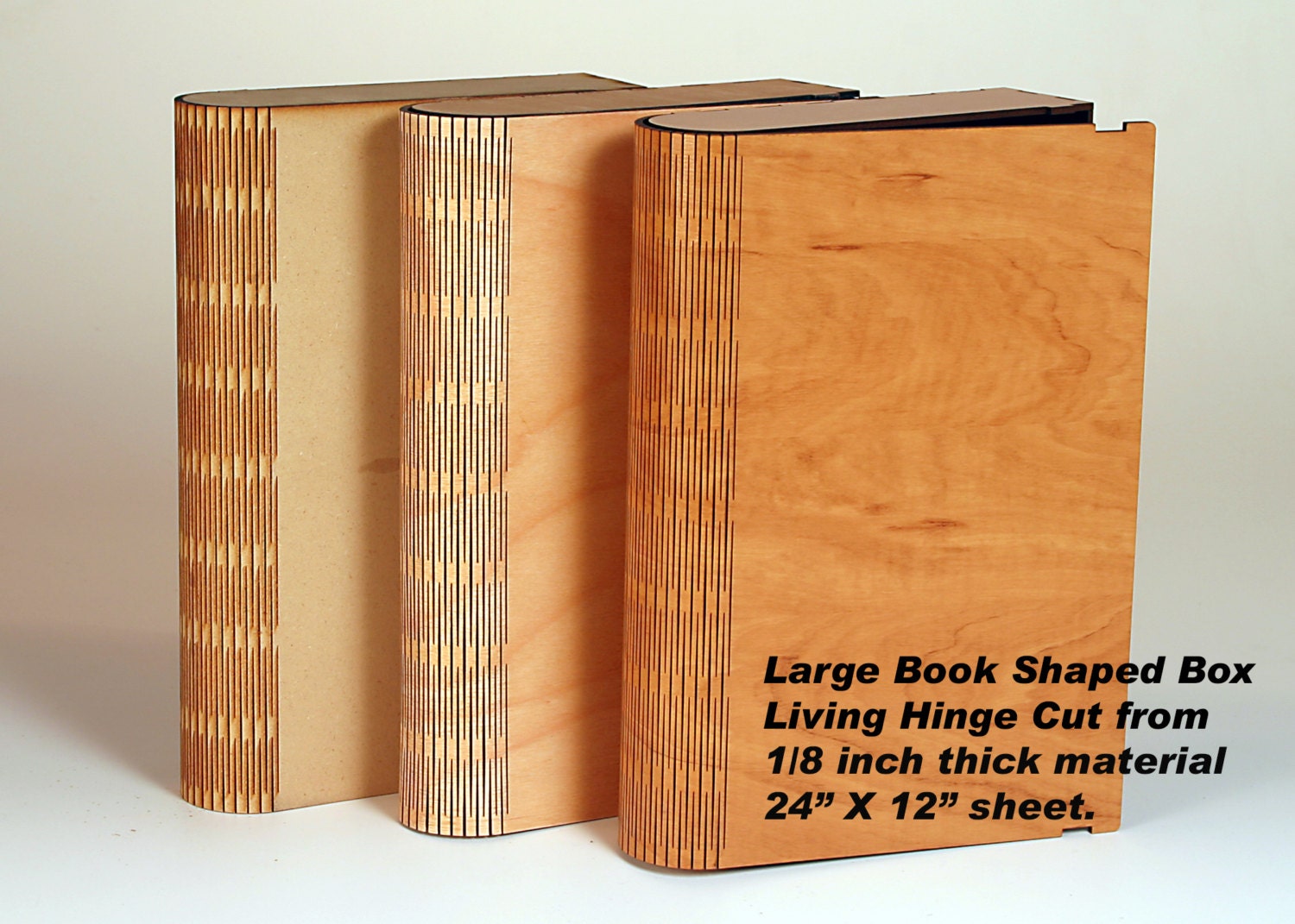 Large Living Hinge Book Shaped Box. Digital Pattern to make