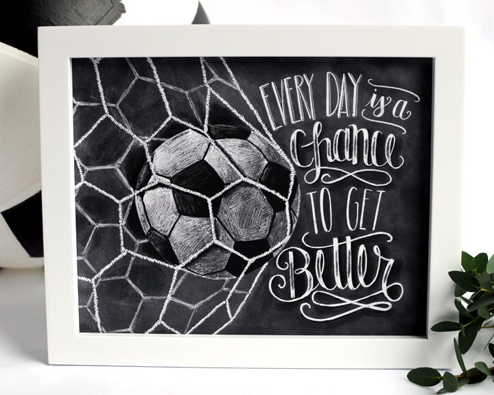 Soccer Art Soccer Decor Inspirational Quote Motivational