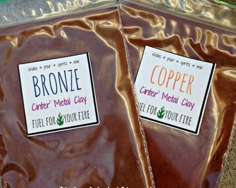 copper and bronze metal clay combo pack