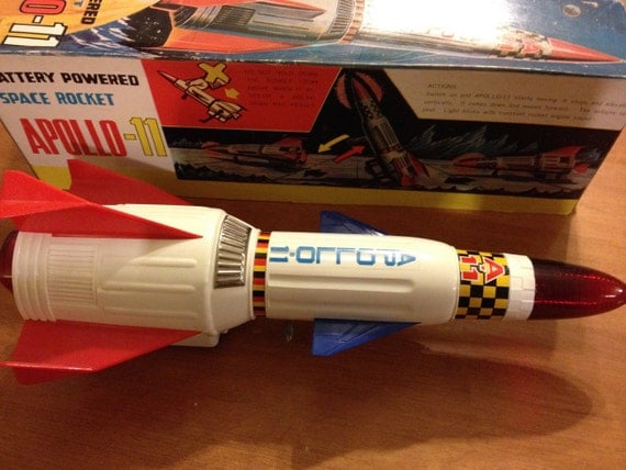 Nasa Apollo 11 Space Rocket Toy Complete in by RetroToysAndMore