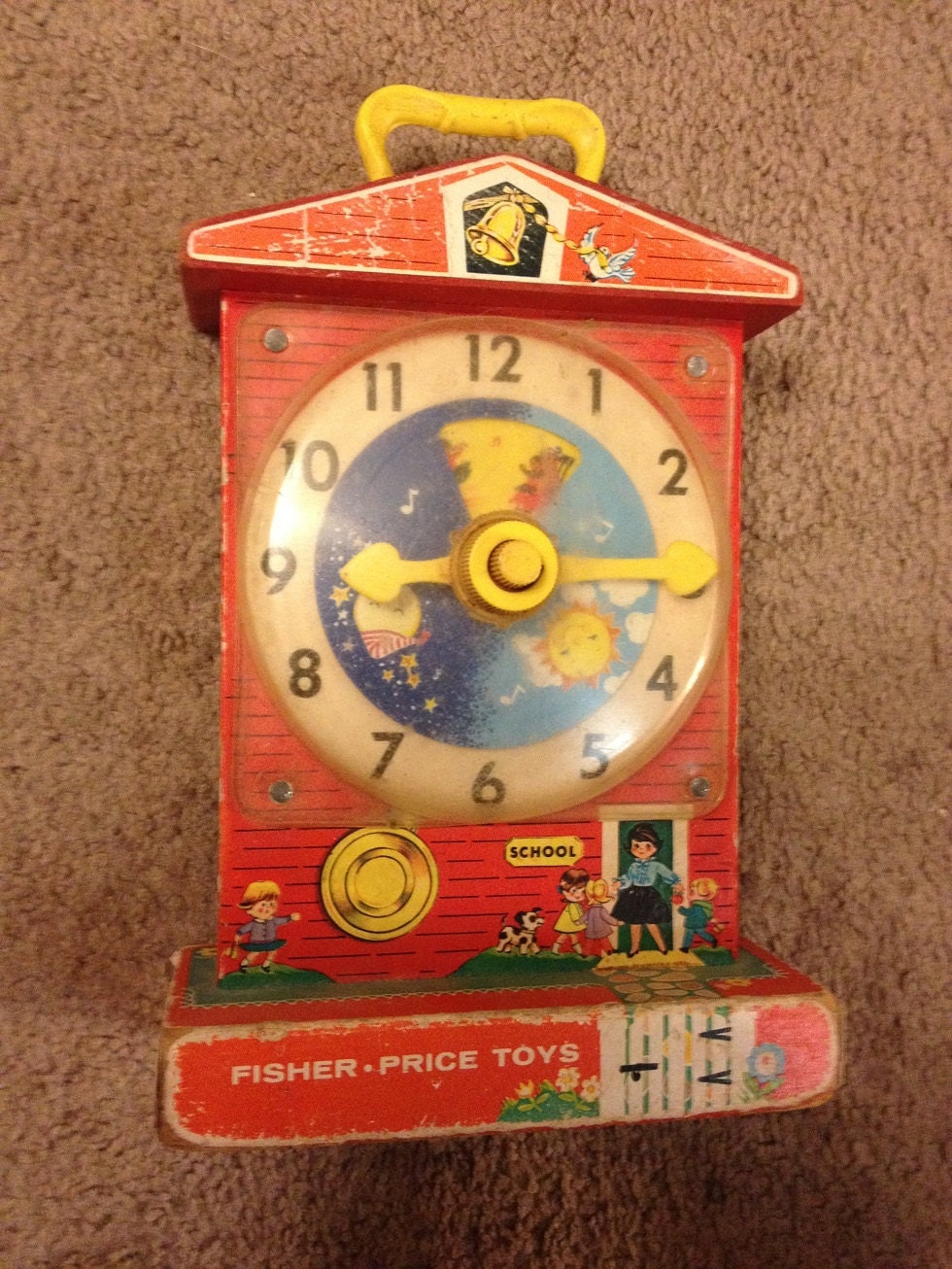 music box teaching clock fisher price