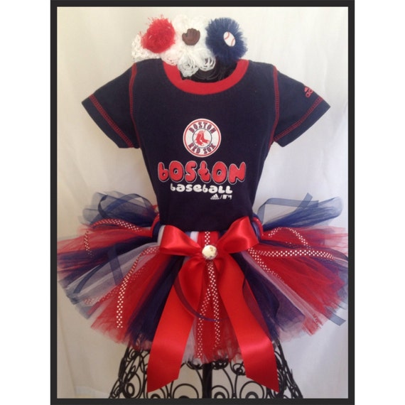 Items similar to Cheerleader Boston Red Sox inspired Tutu outfit size