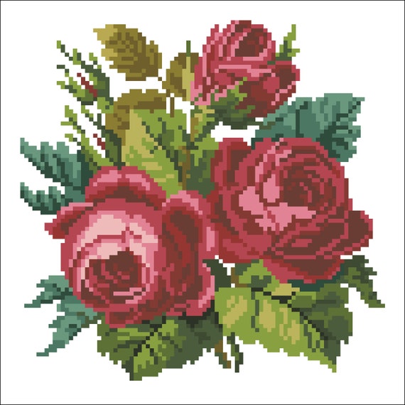 Items Similar To Cross Stitch Pattern Roses On Etsy 9128