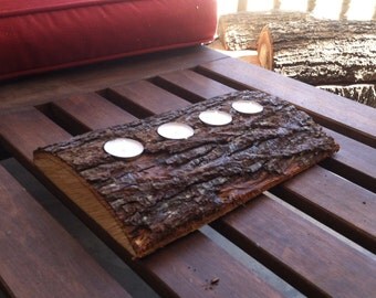 Long cut Natural Log Candle Holder