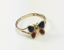 0409 Antiqued Gold Raised Wing Butterfly With Top Hang Ring - 2 Pieces, Brass Stamping