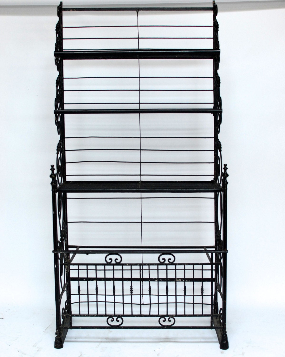 Large Wrought Iron French Bakers Rack