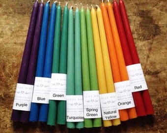Bee-Friendly Candles, Custom Colors, Tapered Candles, Beeswax Candles, 12 inch Candles, Many Colors, Beeswax Tapers, Custom Colors