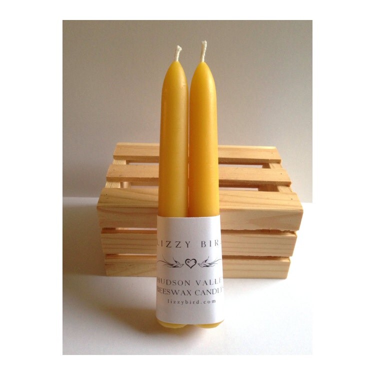 Small Tapered Candles Beeswax Candles Six Inch by