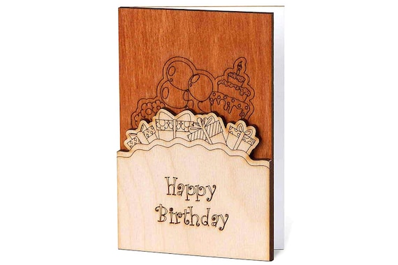 Birthday Greeting Cards Birthday Gift Wood Card by CardsWooden