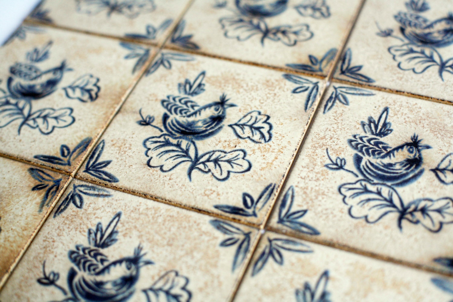 SALE...10 vintage French ceramic tiles by VintageFrenchDecor