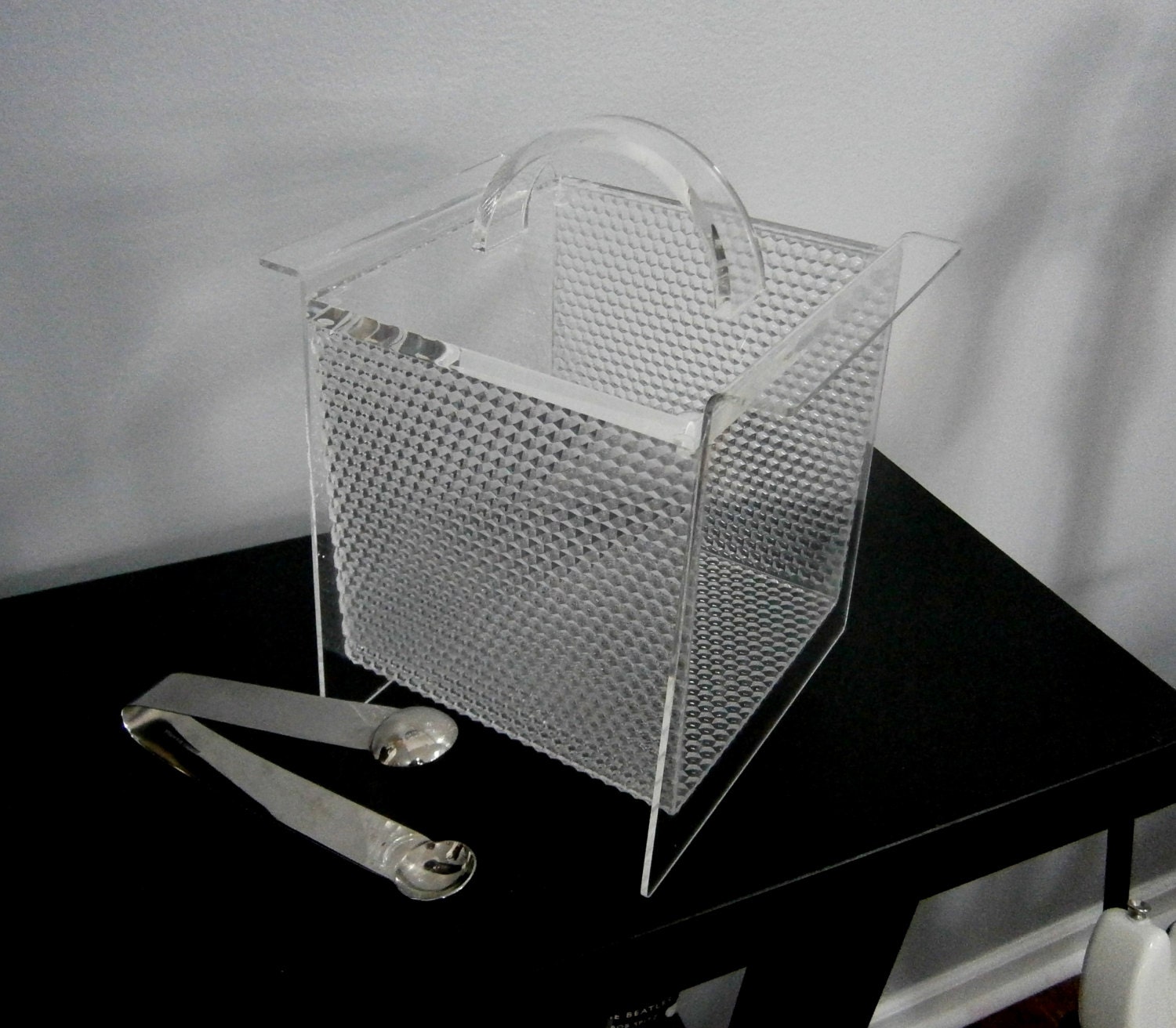 Vintage Clear Acrylic Ice Bucket with Lid Retro 1980’s Haute Juice