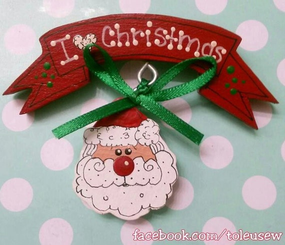 Santa pin, magnet - I Love Christmas