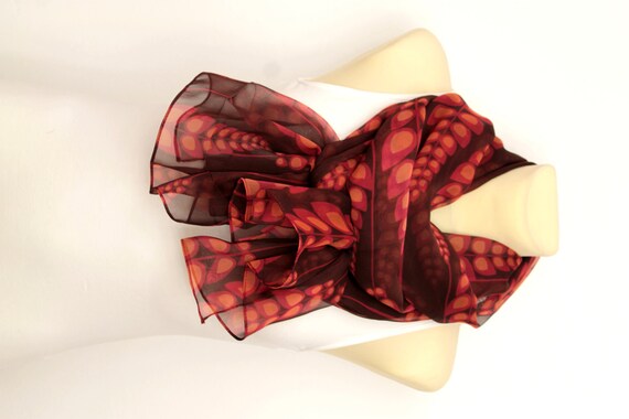 Boho Silk Scarf Womens Spring Fashion Accessories Red Silk Scarf Gift for Her Birthday Gift for Wife Mom Summer Outdoors Summer Party