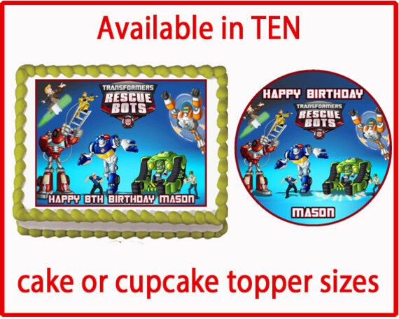 Transformers Rescue Bots Edible Cake Cookie or by ...