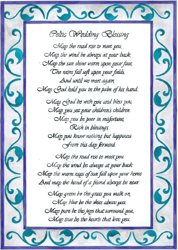 Celtic Wedding Blessing Calligraphy Inspired Writing Handpainted And   Il 570xN.660920996 G3x8 