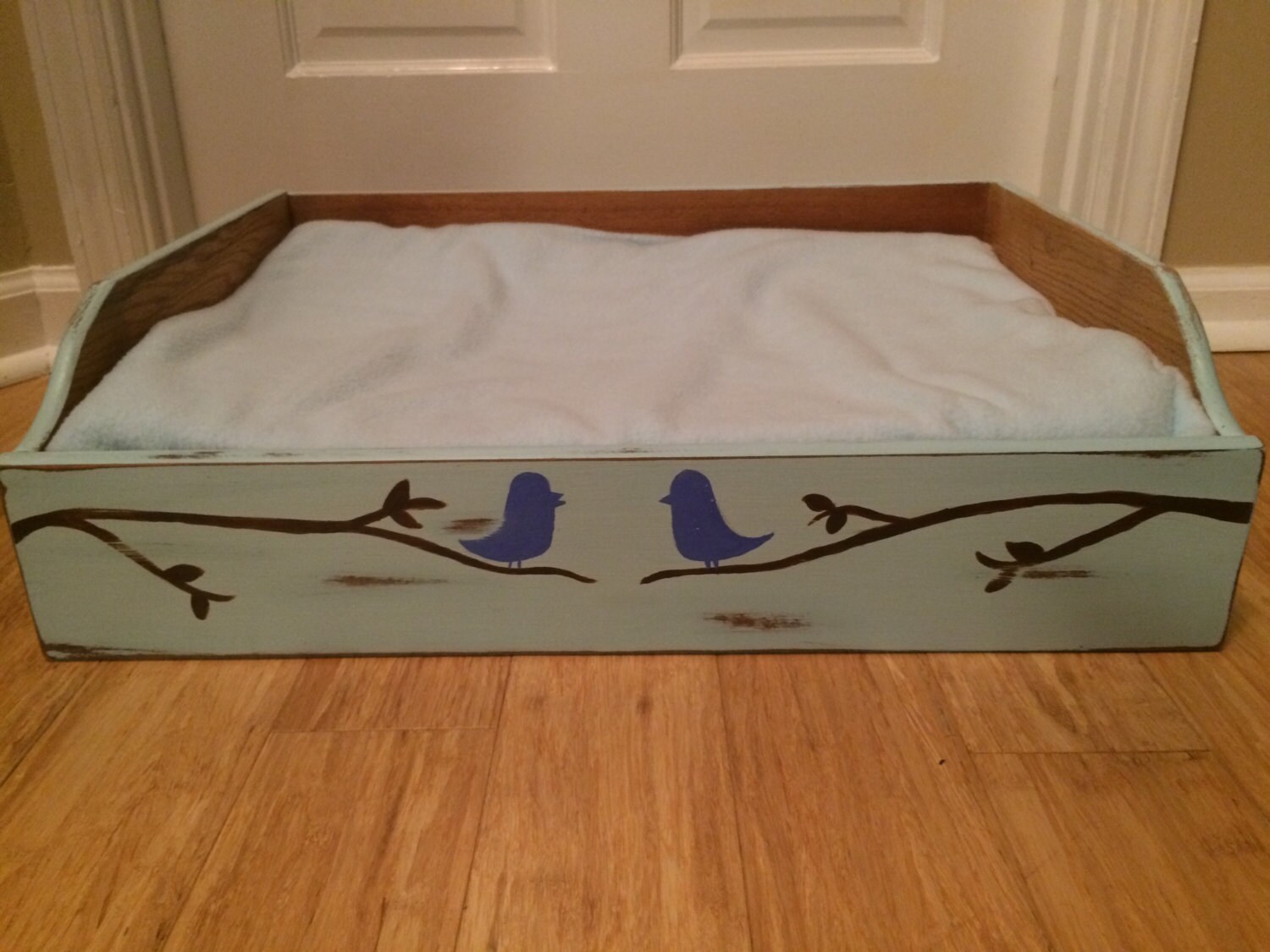 Upcycled Drawer Pet Bed Painted with chalk paint hand painted