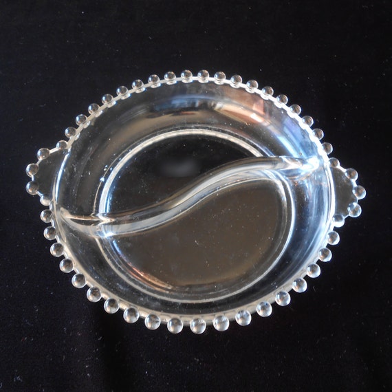 Candlewick Crystal Divided Relish Dish with Tab Handles by