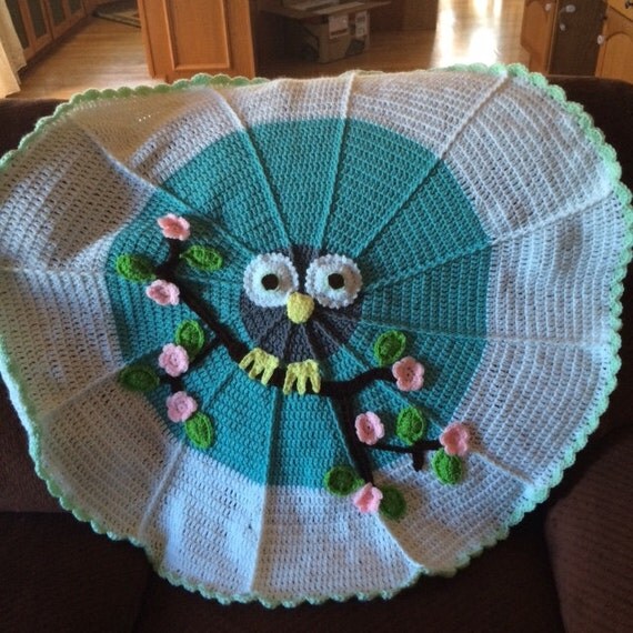 Crochet Baby Owl Afghan Blanket ~ Handmade ~ Baby Shower ~ Gift