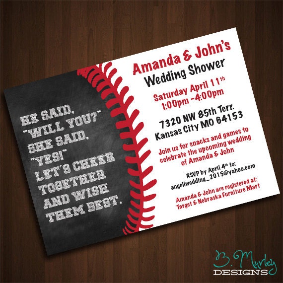 Baseball Bridal Shower Invitations 4