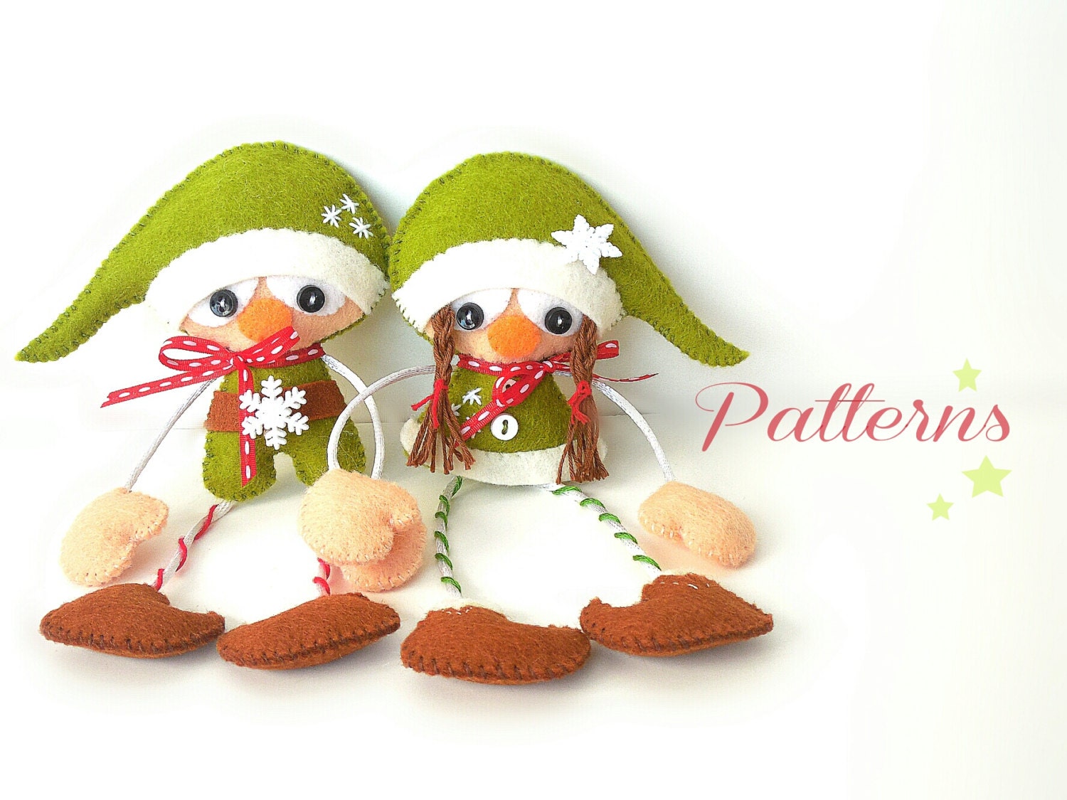 Christmas Elves-Christmas Ornaments patterns-PDF-Set of two