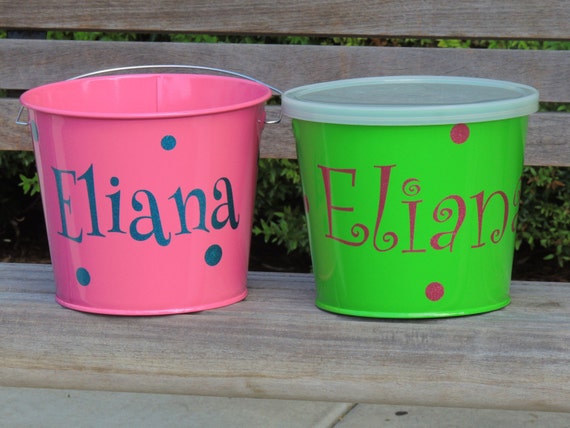 personalized bucket children's bucket bucket with lid