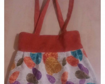Medium girly fun design tote bag, made from upholstery fabric for extra resistance