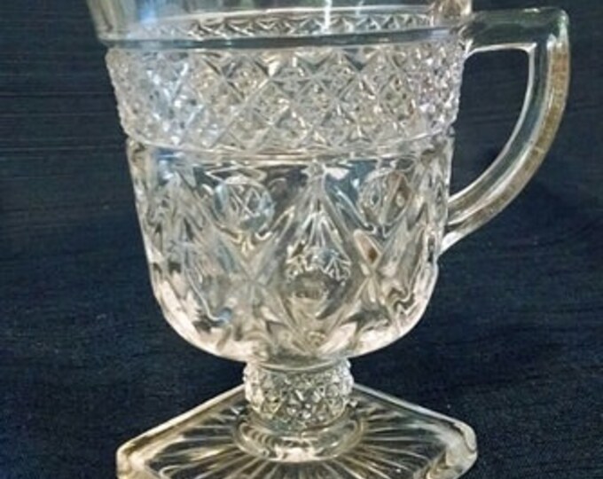 Storewide 25% Off SALE Beautiful Vintage Cut Glass Creamer & Matching Sugar Bowl Features Unique and Timeless Designs