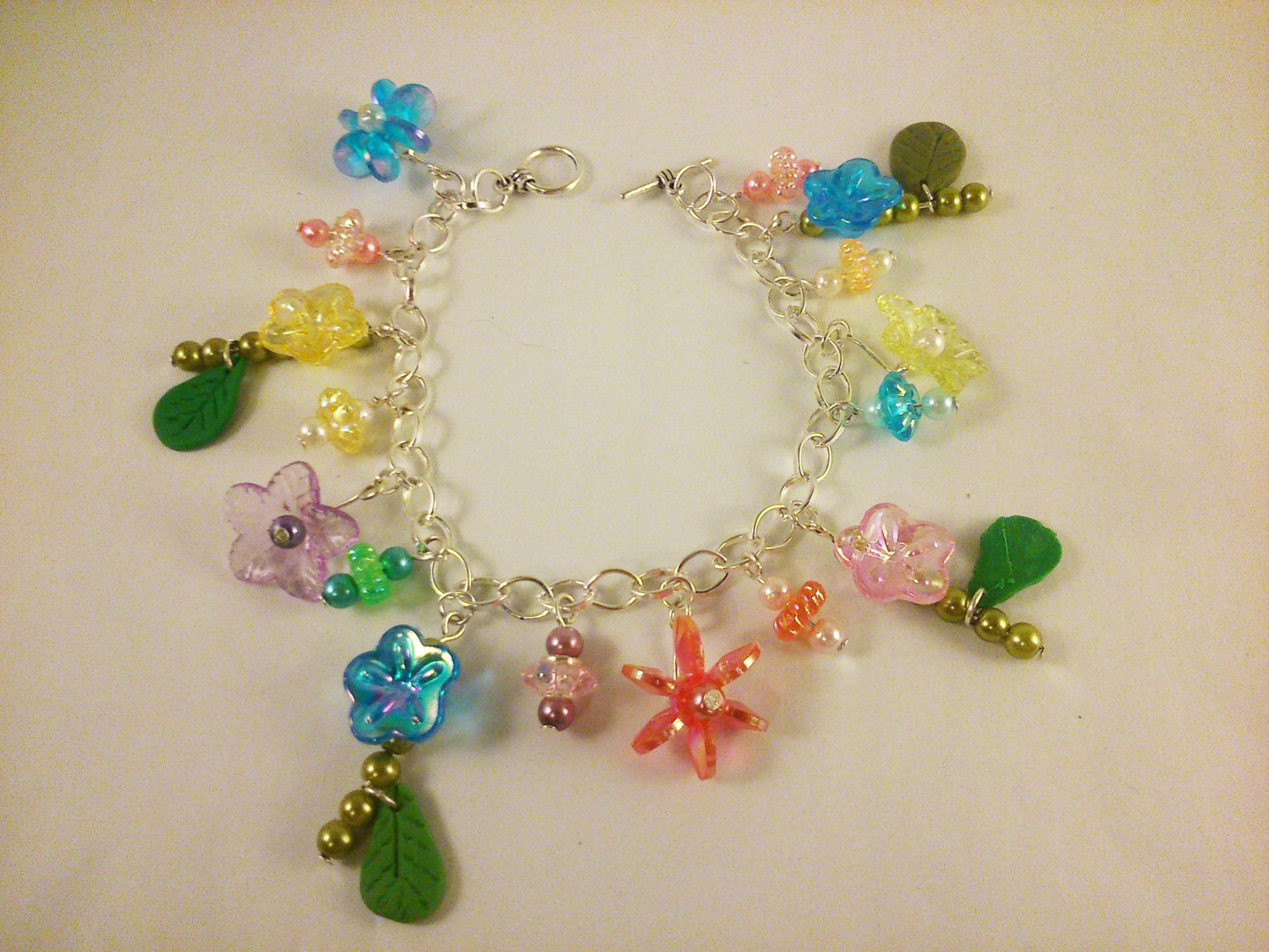 Charm bracelet flower charm bracelet flower bracelet
