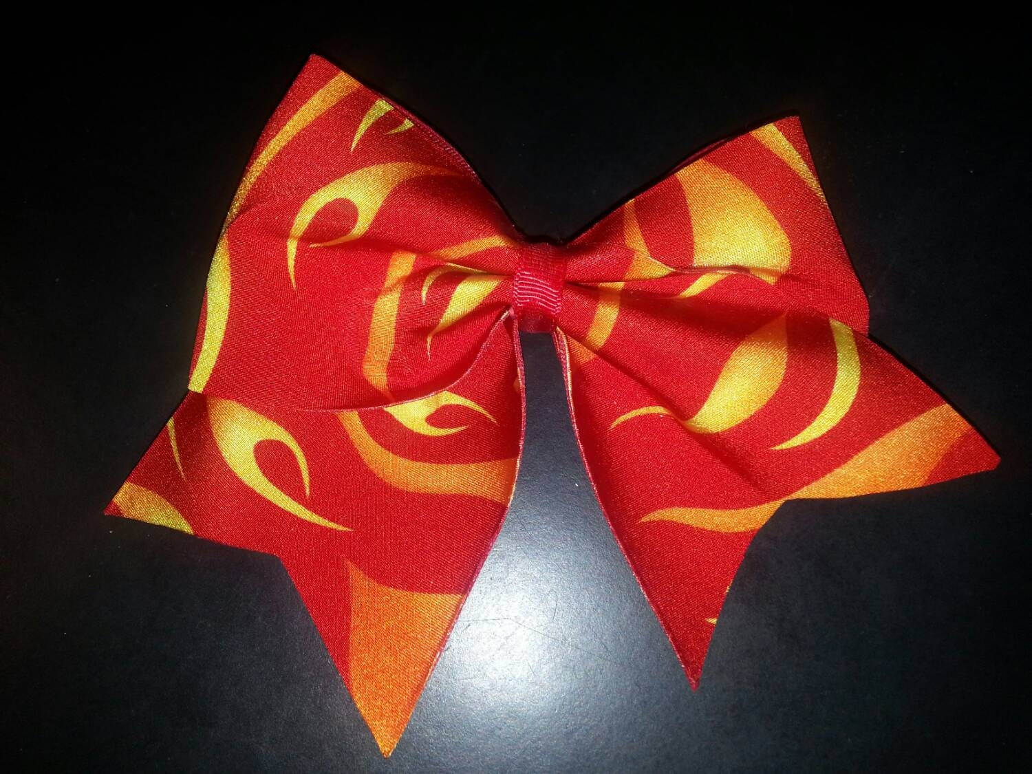 Flames Cheer Bow by Nannibowsandbuttons on Etsy
