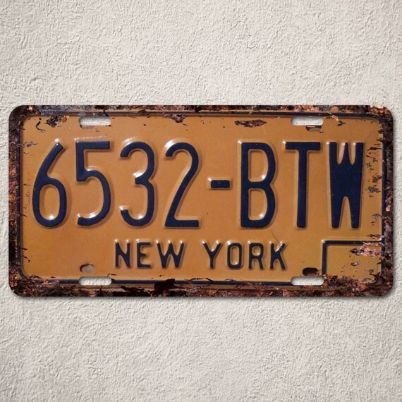 LP0357 New York State Trailer Plate Vintage Wood Auto by Pinkicee