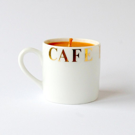 Coffee Mug Candle Hazelnut Coffee by YoursEliza on Etsy