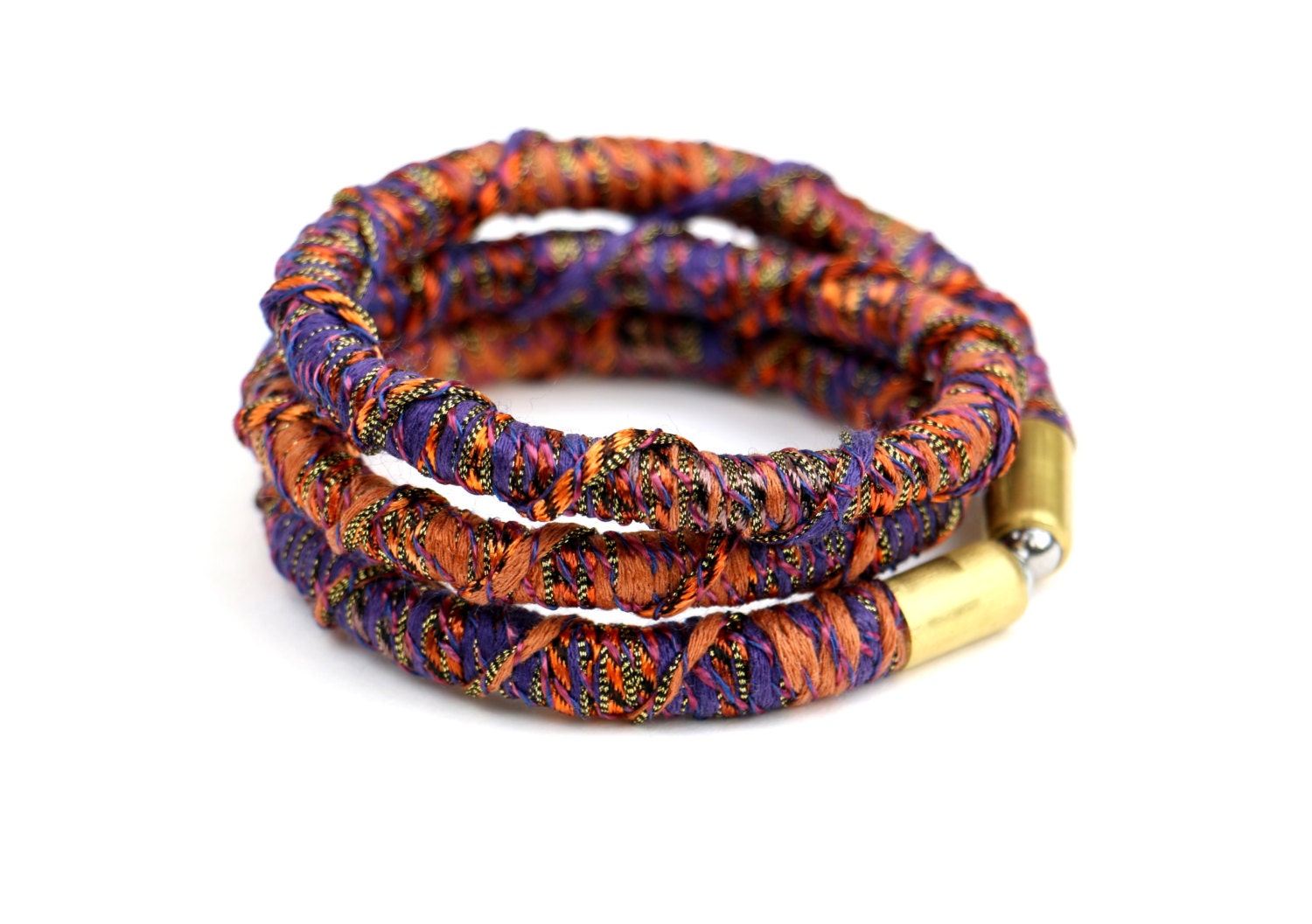 Textile Wrap Bracelet Boho Bracelet Textile Jewelry Fabric