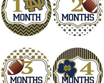 Notre Dame Baby Belly Stickers ~ Fighting Irish Themed Monthly Baby Stickers (275)