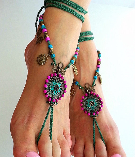 Barefoot sandal, Boho sandals, Hippie sandals, Foot jewelry, Boho ...