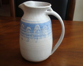 Enid Signed Hand Thrown Salt Glazed Pottery Pitcher!