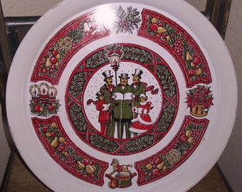 Vintage Christmas Carolers Serving Tray