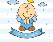 Items similar to baby boy baptism vector on Etsy