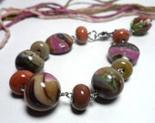 BRACELET.Beaded Jewelry Handmade Lampwork.Glass lampwork bead.