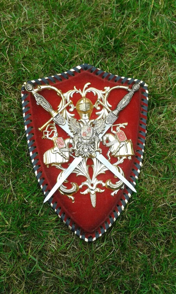 Spanish wall hanging Shield and Swords Wall hanging plaque silver Crown