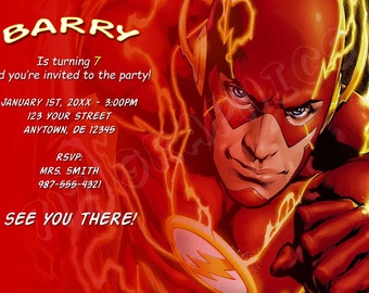 Flash Invitation Superhero Invitation Flash Birthday