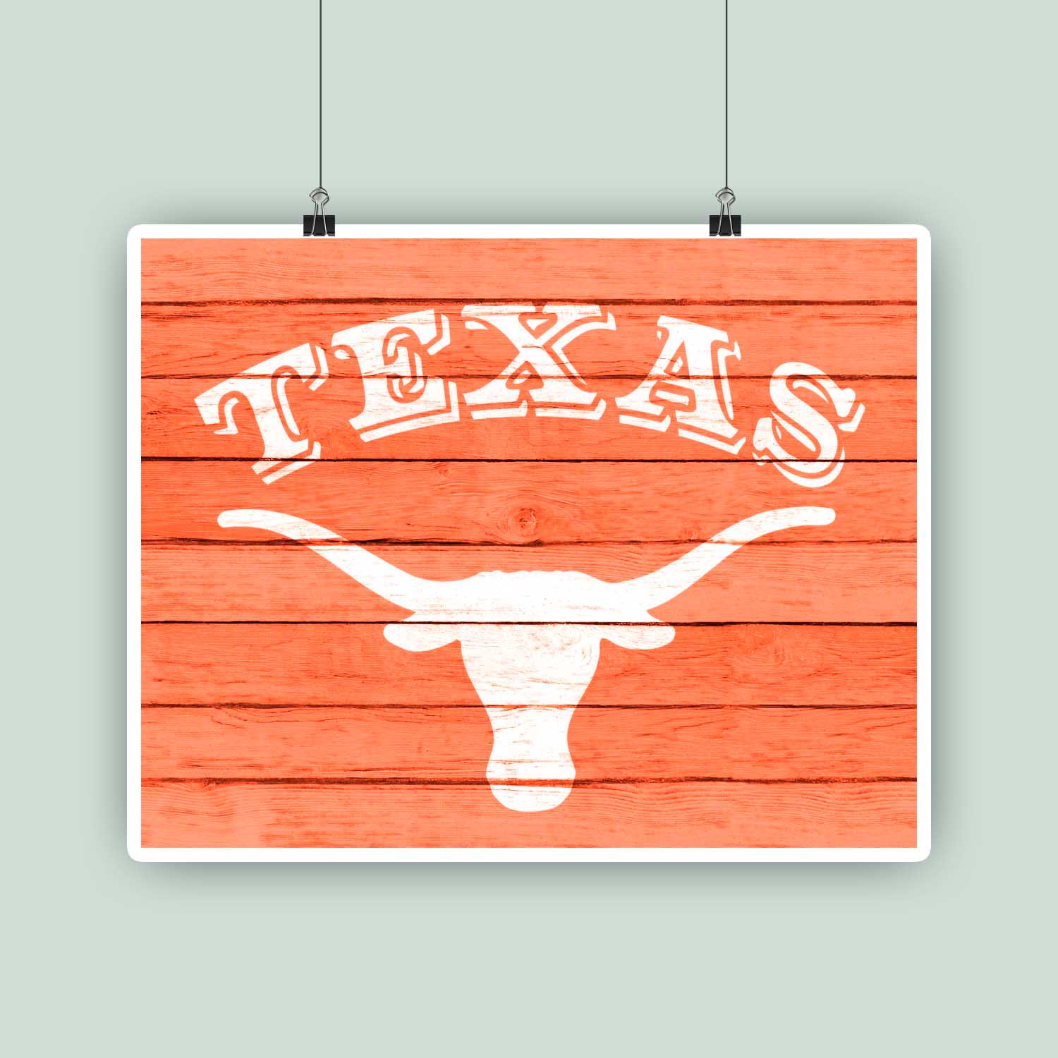 Texas state art Longhorn symbol Texas State print Longhorn1500 x 1500