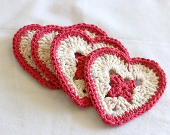Popular items for red crochet coasters on Etsy