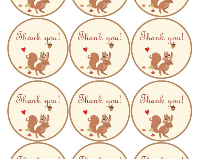 Thank You Favor Tags .Woodland tags.Animals forest tags.Printable Woodland Birthday diy Thank You Tags.Woodland Babyshower. INSTANT DOWNLOAD