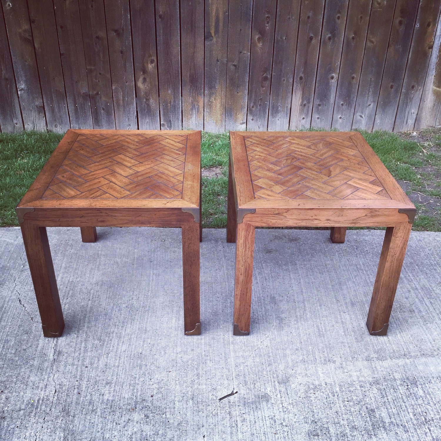 Vintage Henredon Circa 1975 asian inspired end tables Haute Juice