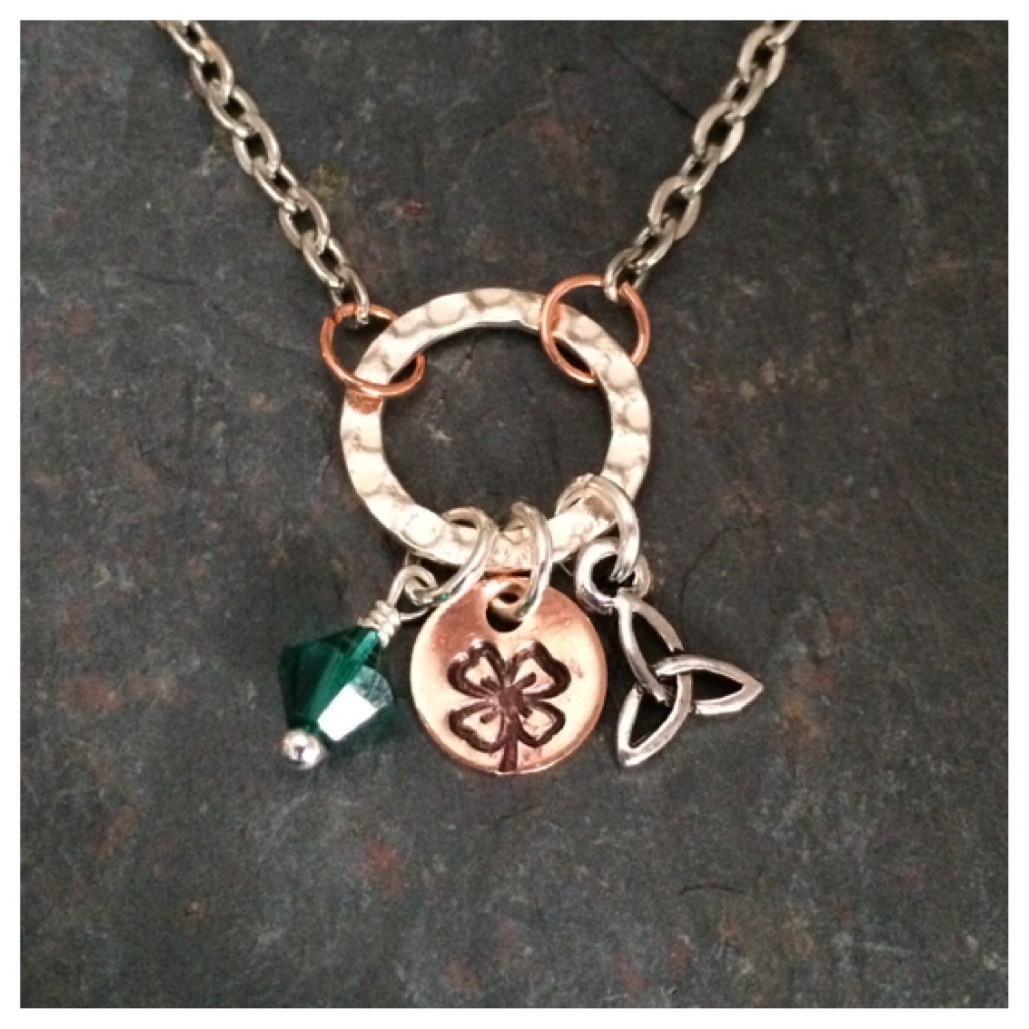 Custom Copper Irish Necklace St. Patrick's Day Jewelry