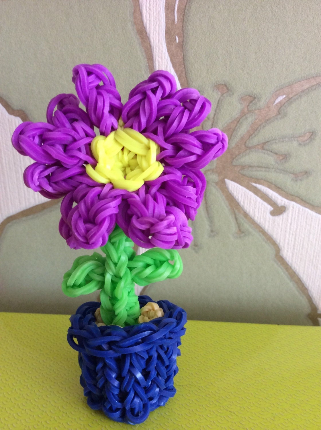 Flower in a Pot Loom Band Garden Item Hand by EverythingLoomBands